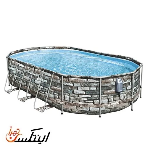 استخر پیش ساخته 7 متری بست وی طرح دیواره سنگی