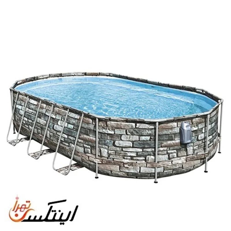 استخر پیش ساخته 7 متری بست وی طرح دیواره سنگی