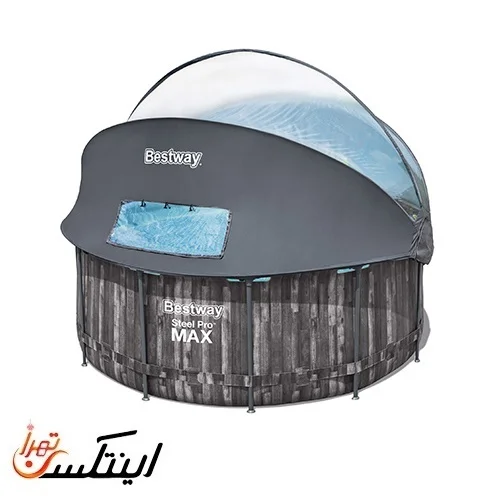 استخر پیش ساخته فریمی گرد سایبان دار مدل پرومکس قطر 366